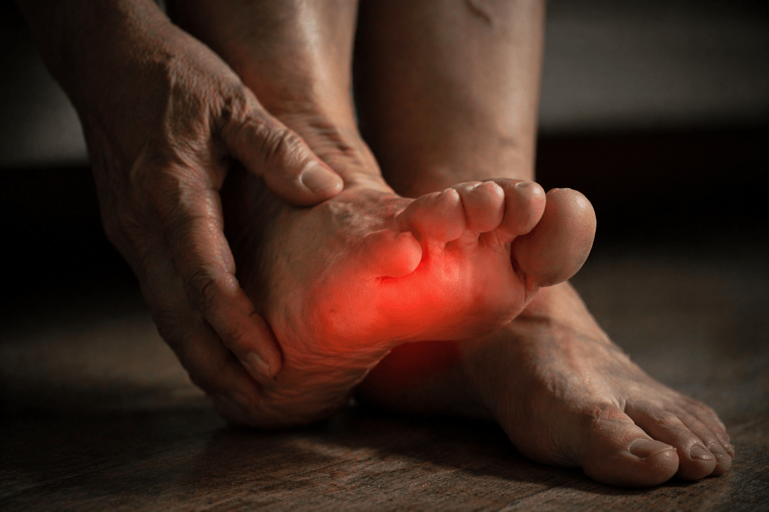 Close-up view of bare feet