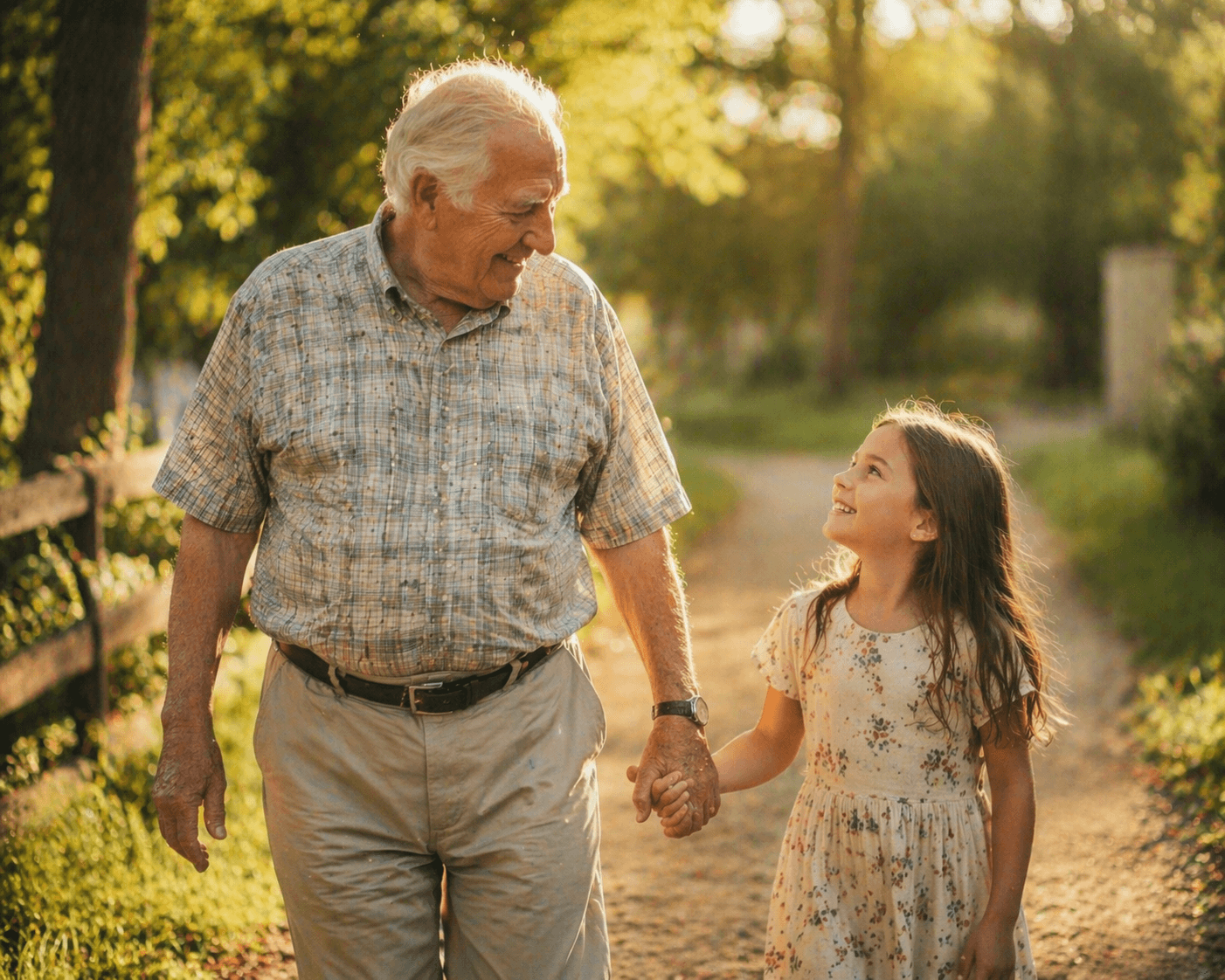 Senior person walking outdoors with confidence